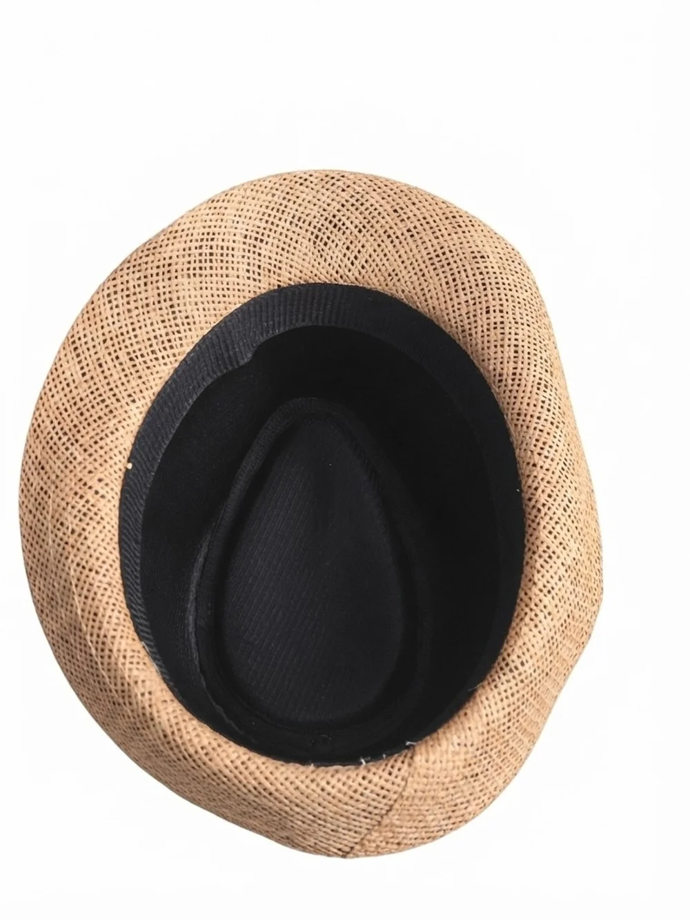 Woven Straw Fedora Hat in Natural Brown with Braided Band